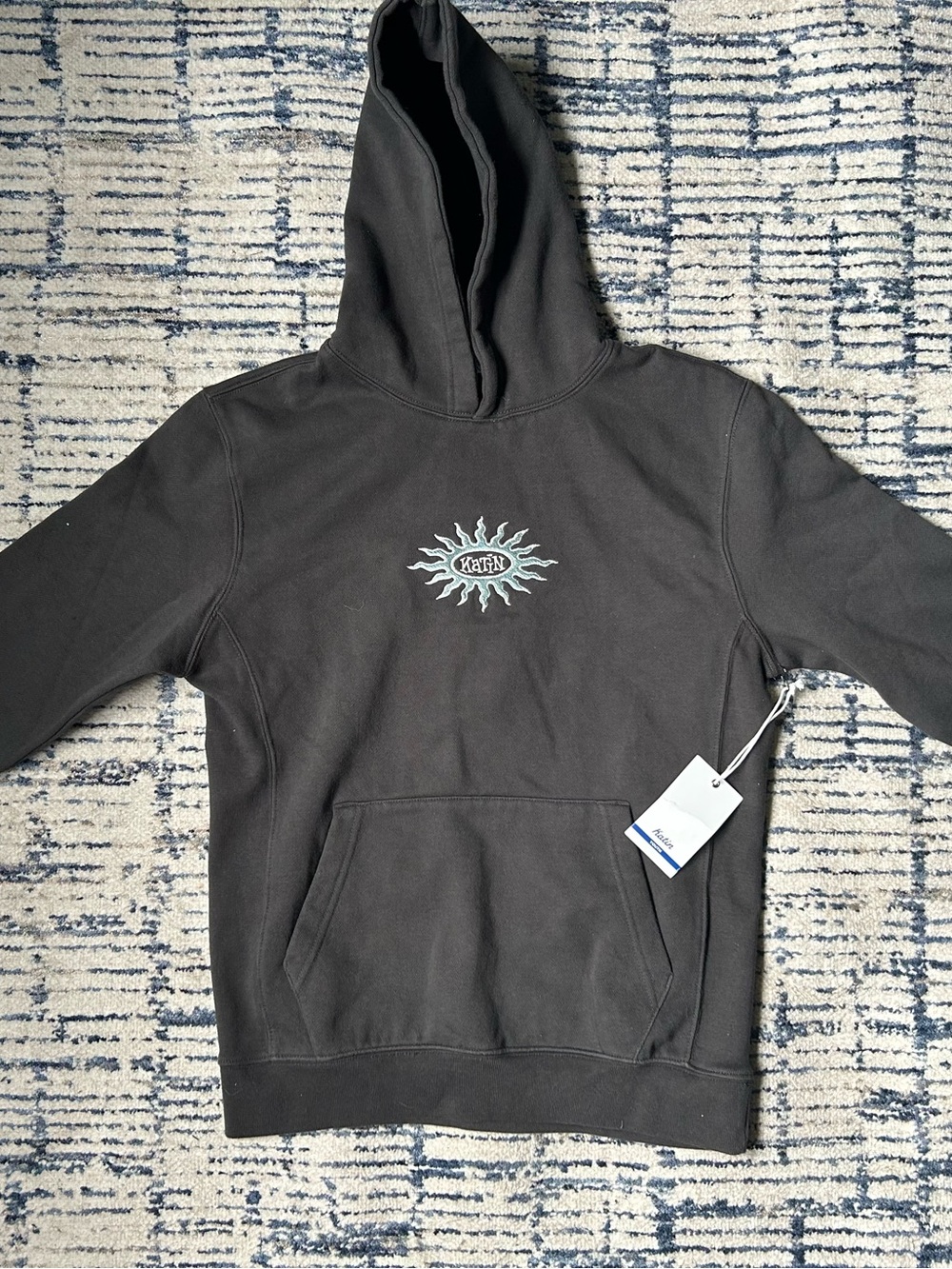 Katin Black Crewneck Hoodie with Light Blue Sun Logo